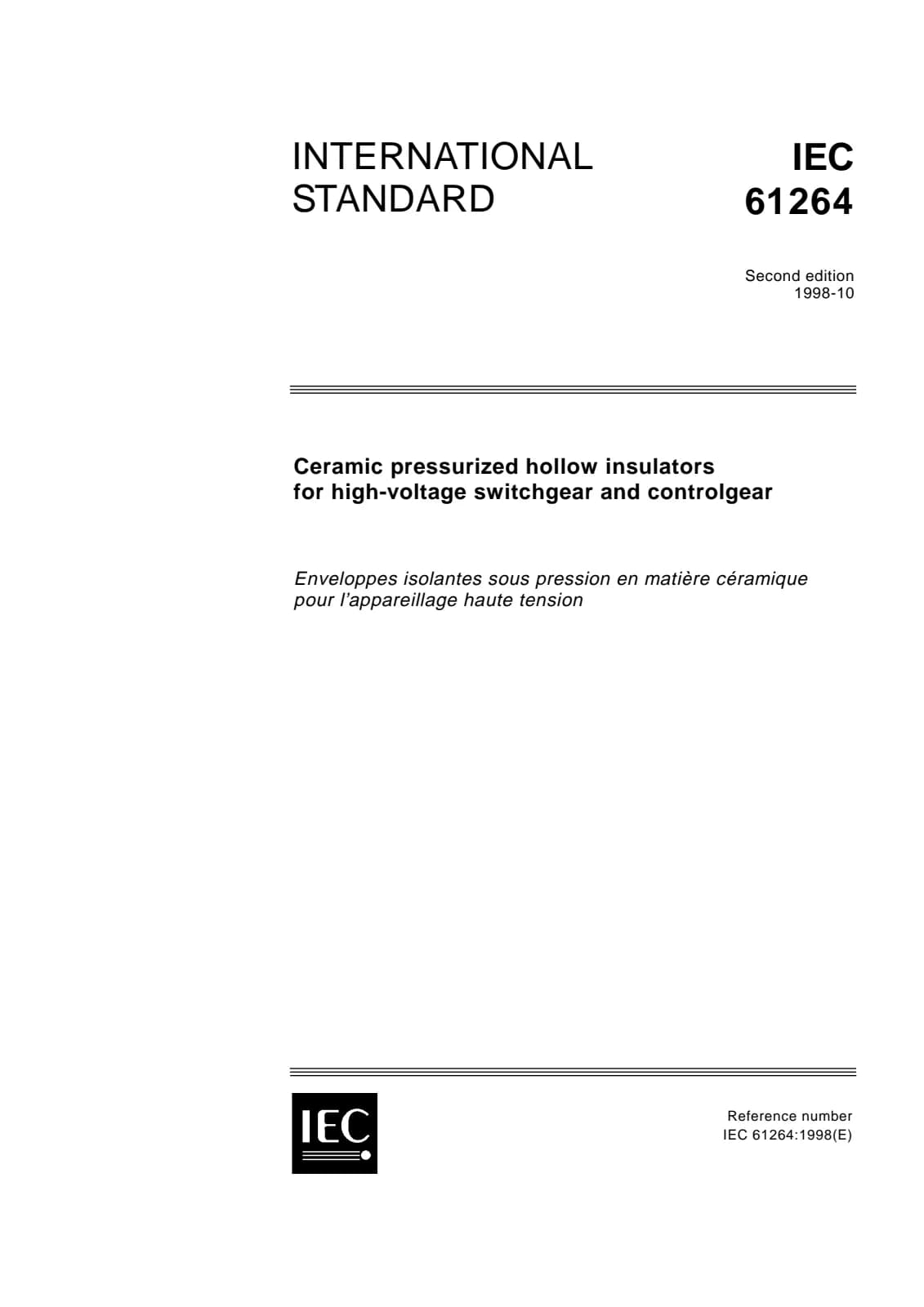 Первая страница стандарта IEC 61264:1998
