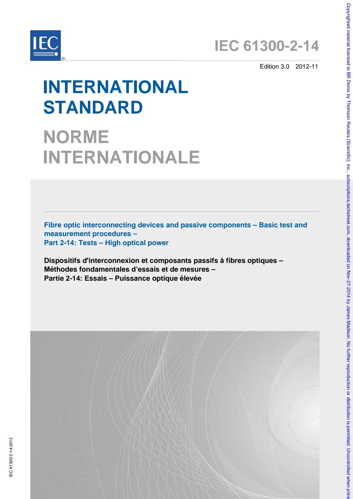 Первая страница стандарта IEC 61300-2-14:2012