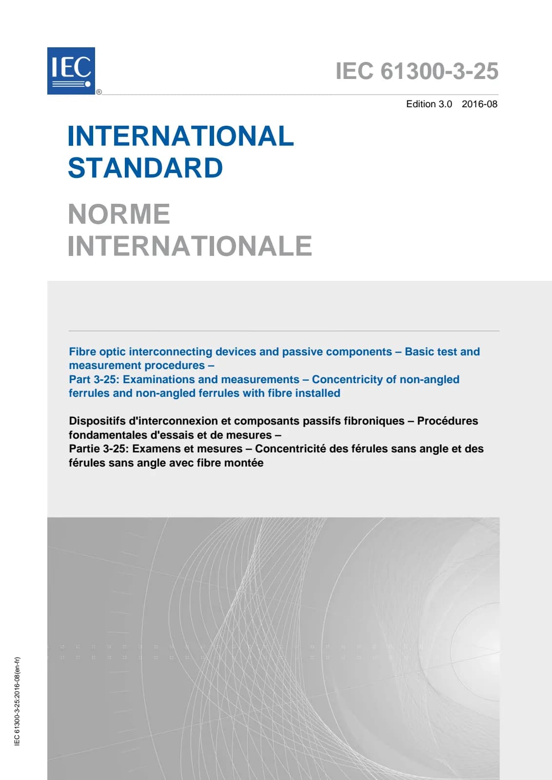 Первая страница стандарта IEC 61300-3-25:2016