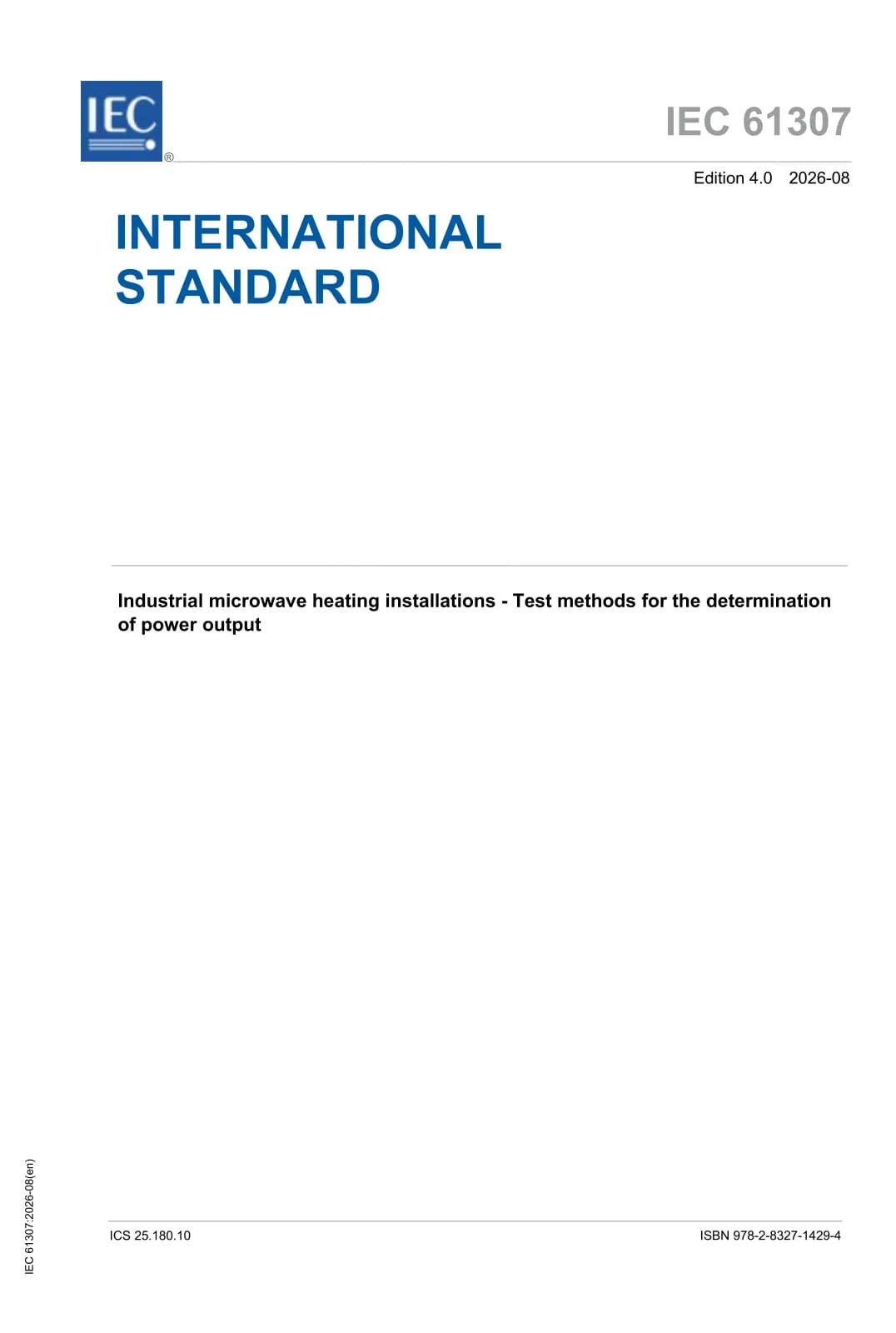 Первая страница стандарта IEC 61307:2026