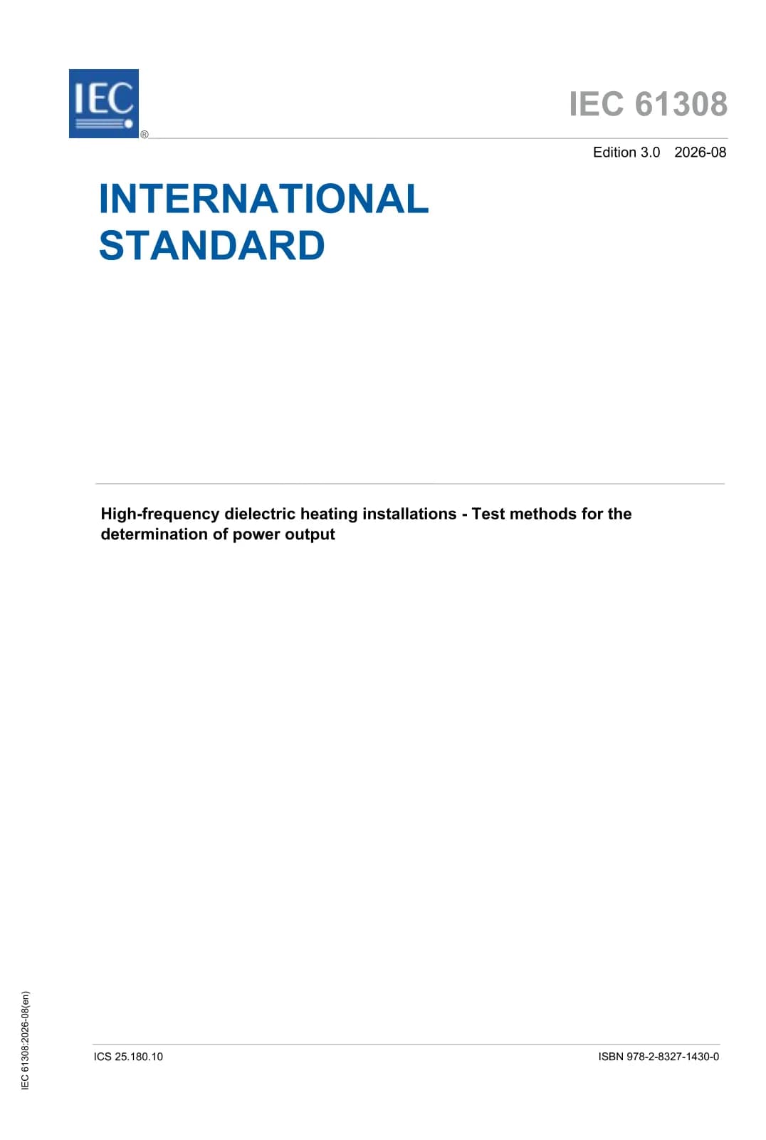 Первая страница стандарта IEC 61308:2026