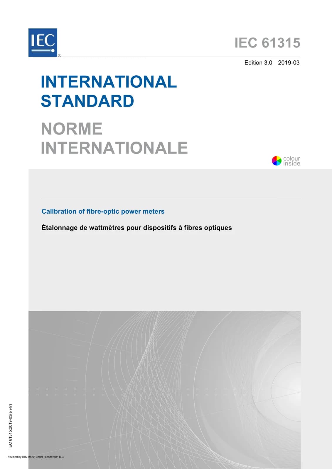 Первая страница стандарта IEC 61315:2019