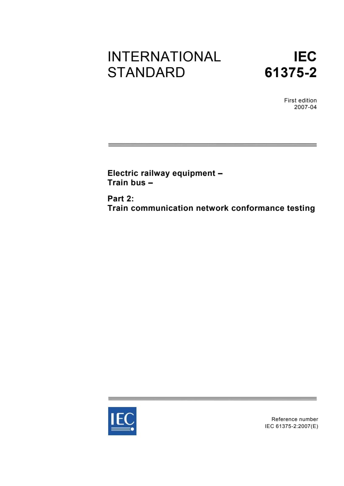 Первая страница стандарта IEC 61375-2:2007