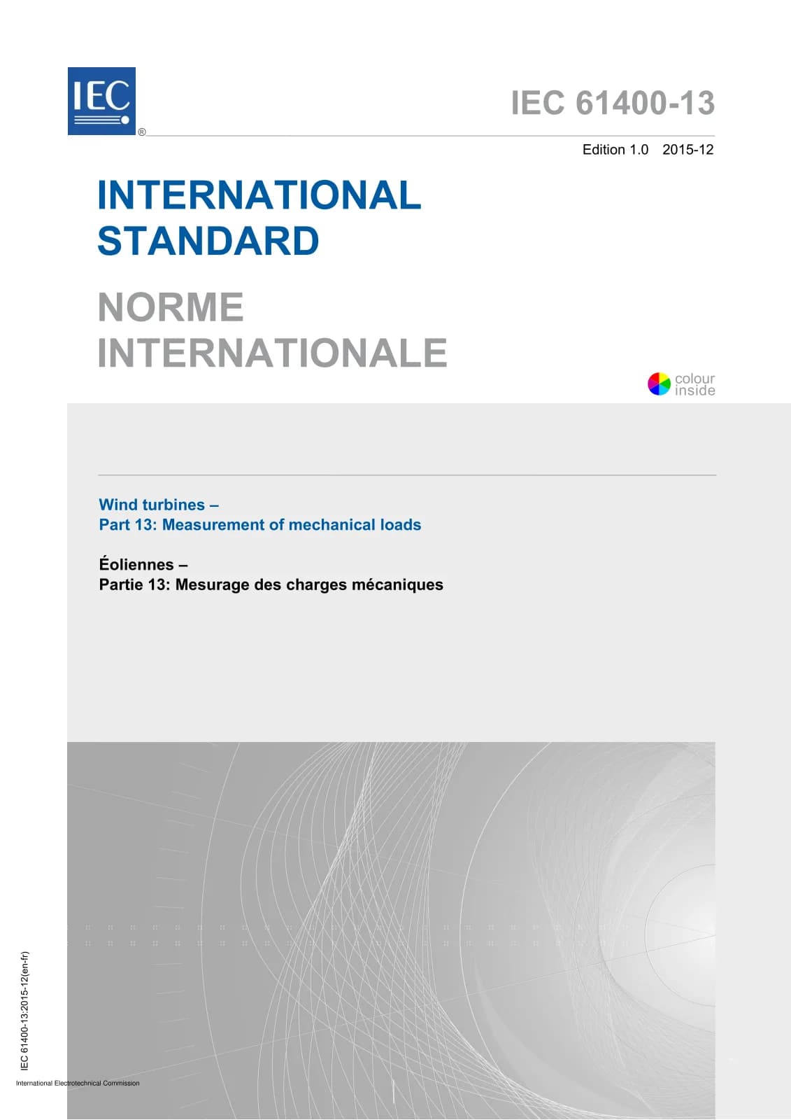Первая страница стандарта IEC 61400-13:2015