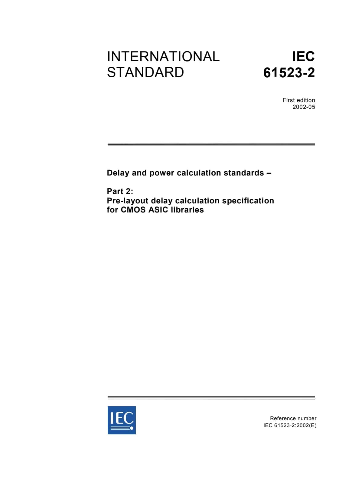 Первая страница стандарта IEC 61523-2:2002