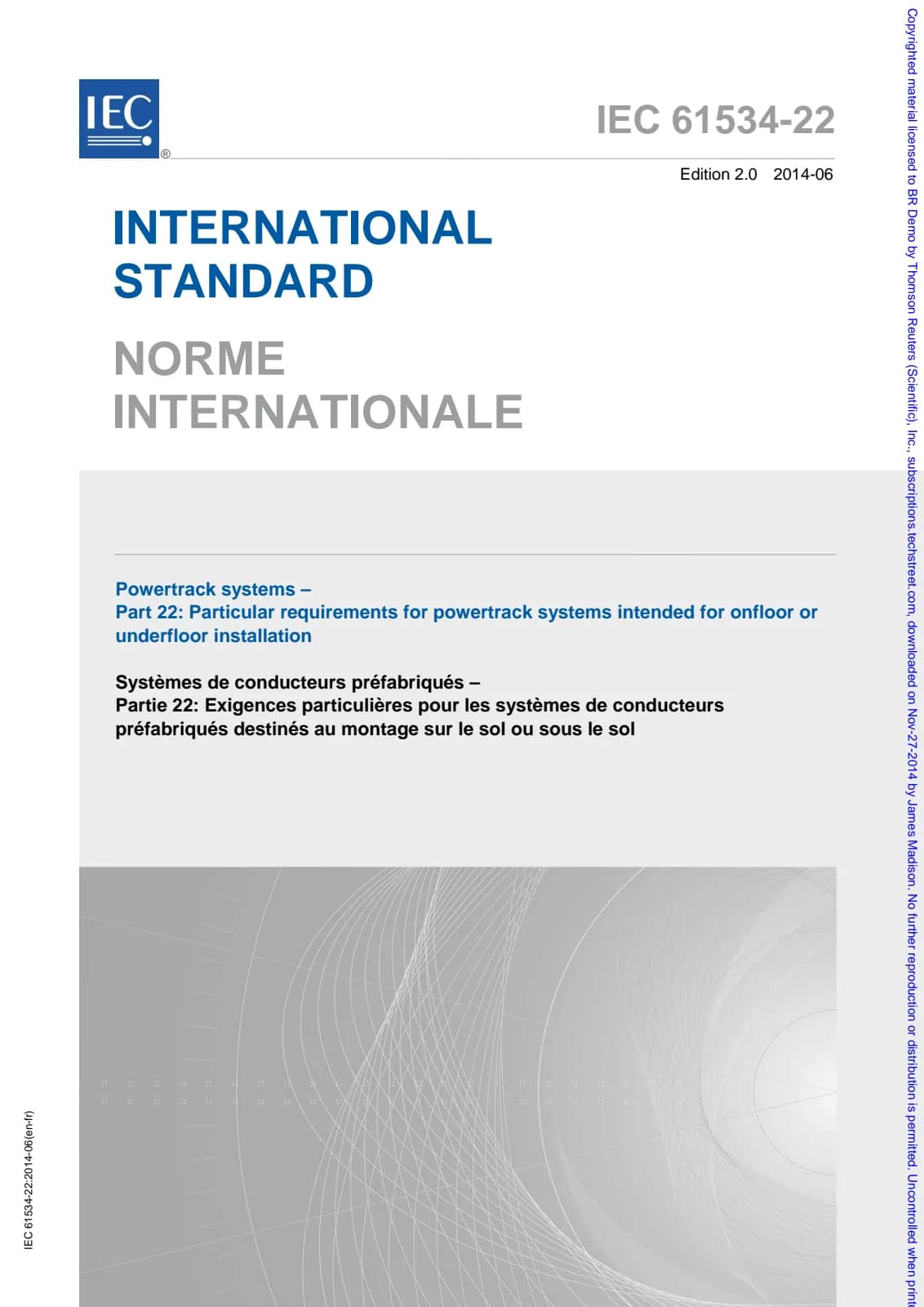 Первая страница стандарта IEC 61534-22:2014