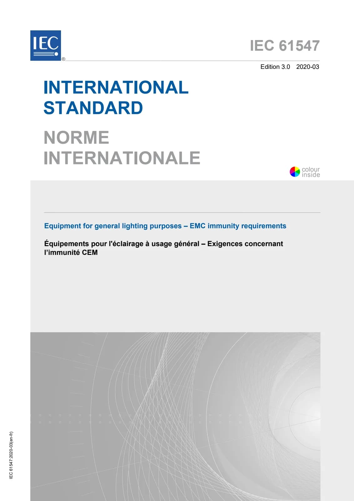 Первая страница стандарта IEC 61547:2020