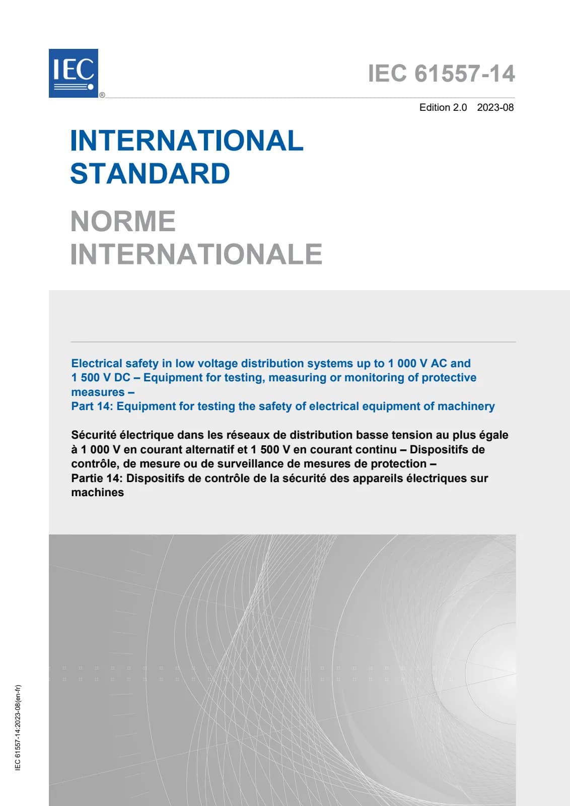 Первая страница стандарта IEC 61557-14:2023