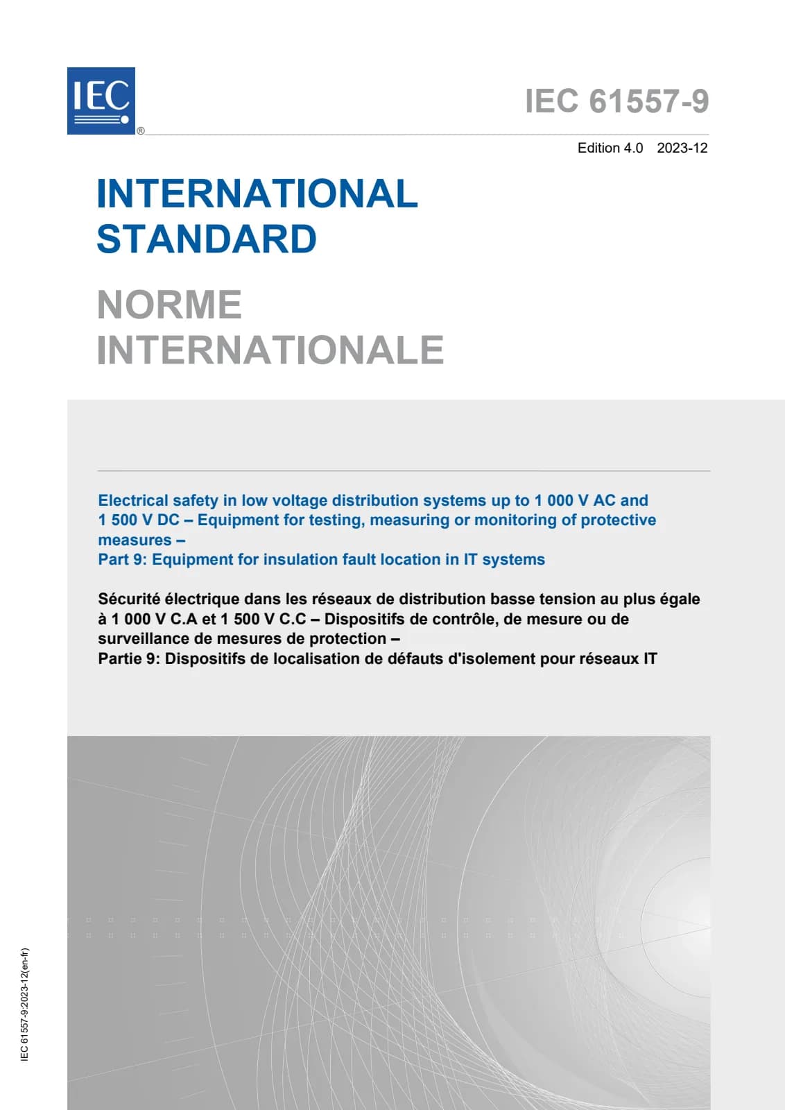 Первая страница стандарта IEC 61557-9:2023