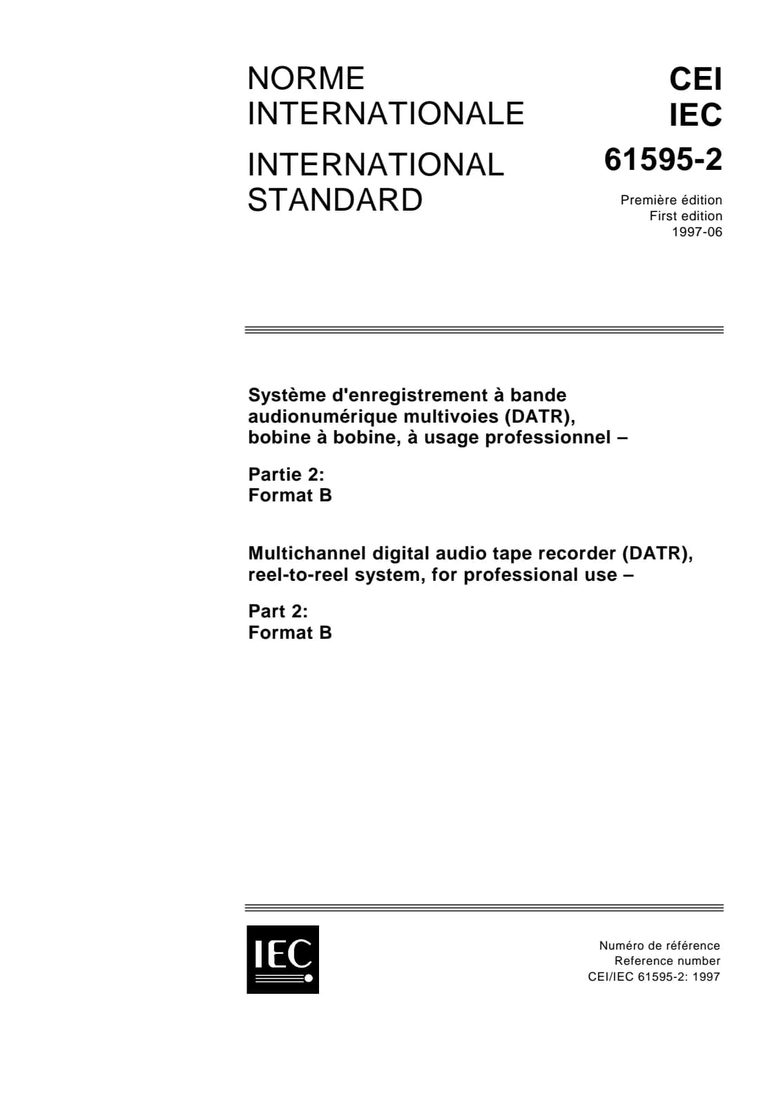 Первая страница стандарта IEC 61595-2:1997