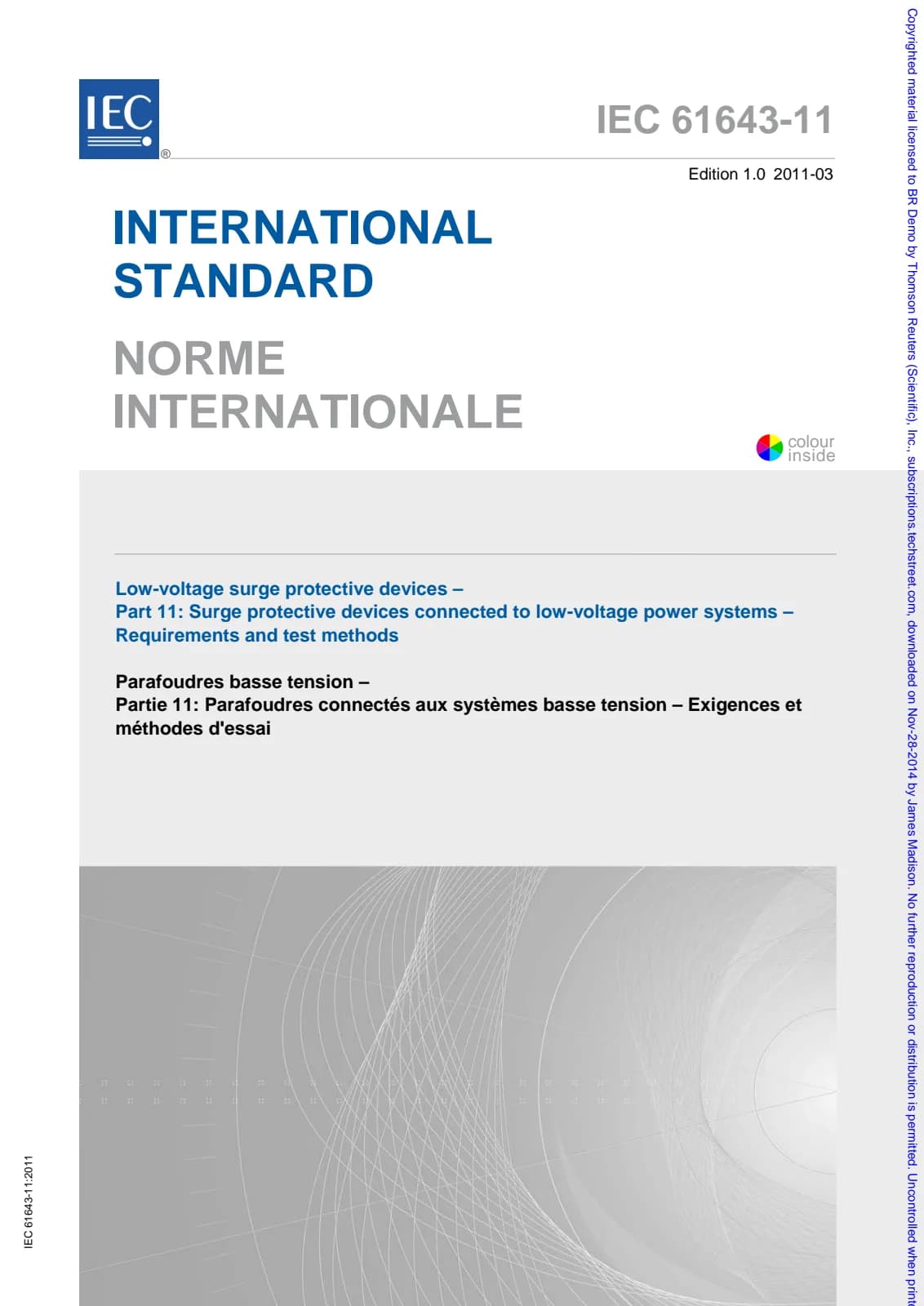 Первая страница стандарта IEC 61643-11:2011