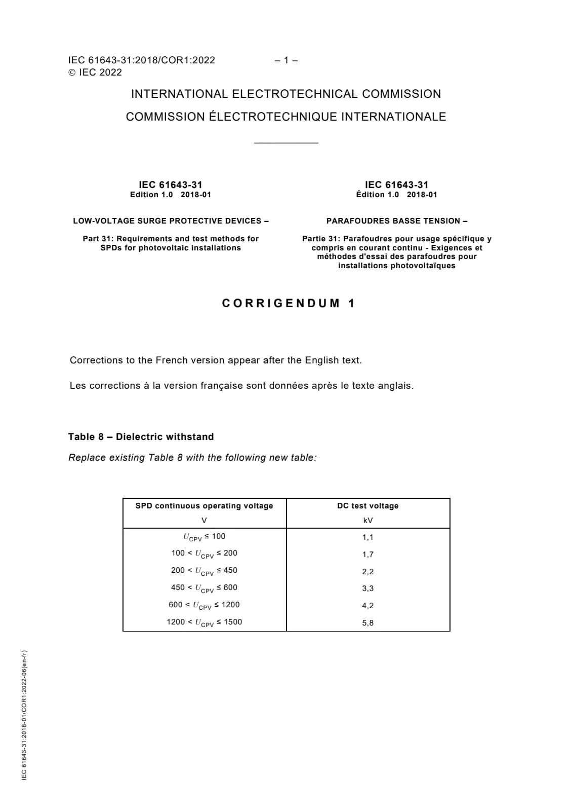 Первая страница стандарта IEC 61643-31:2018