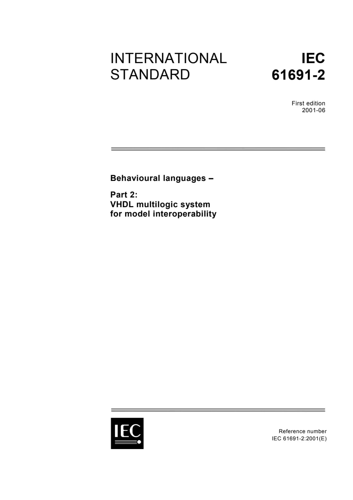 Первая страница стандарта IEC 61691-2:2001