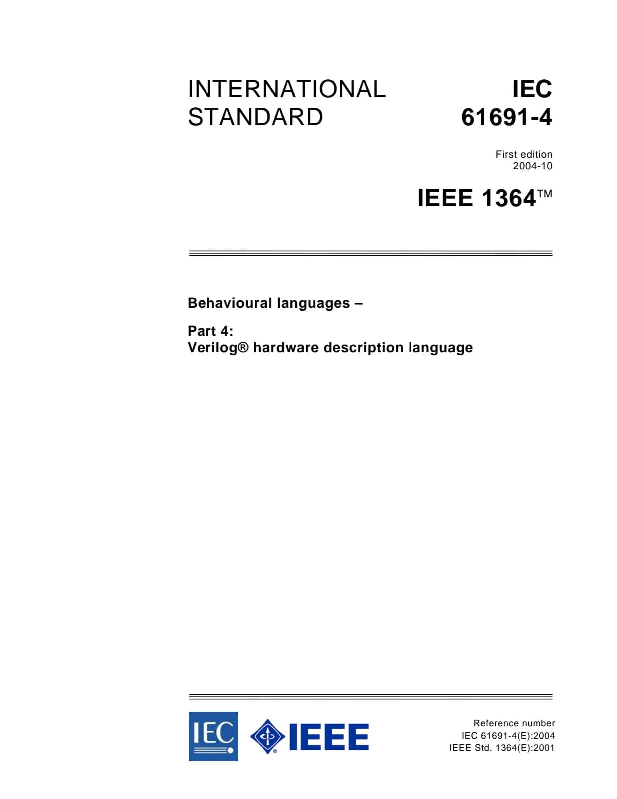 Первая страница стандарта IEC 61691-4:2004