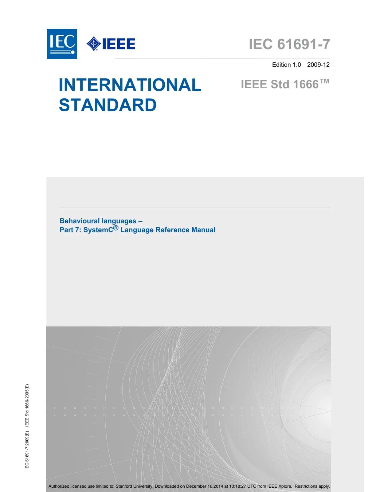 Первая страница стандарта IEC 61691-7:2009