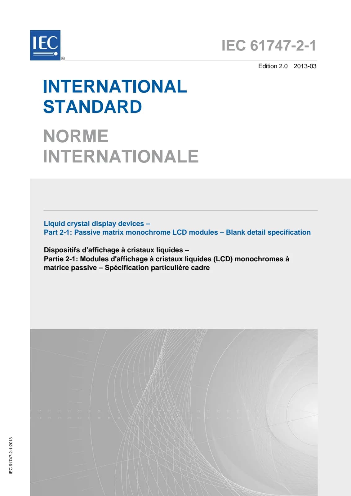 Первая страница стандарта IEC 61747-2-1:2013