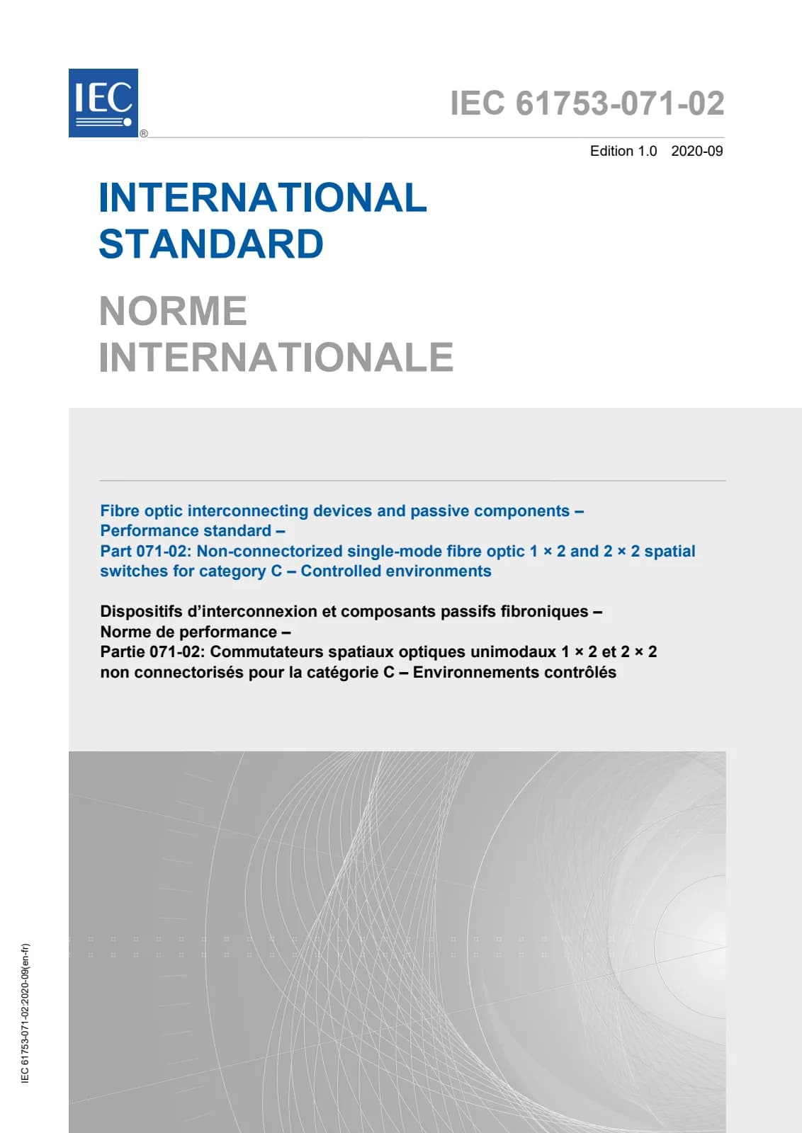 Первая страница стандарта IEC 61753-071-02:2020
