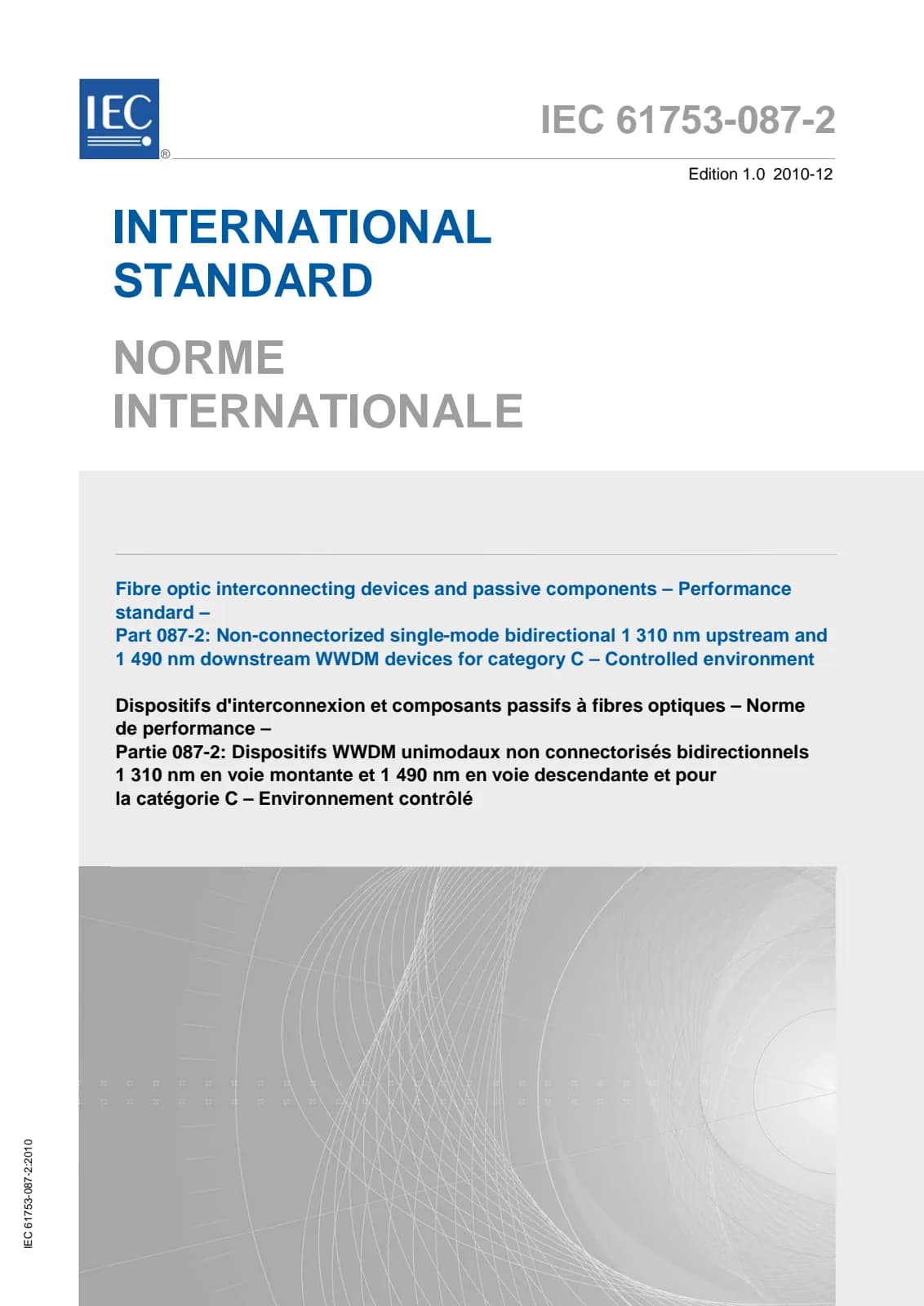 Первая страница стандарта IEC 61753-087-2:2010