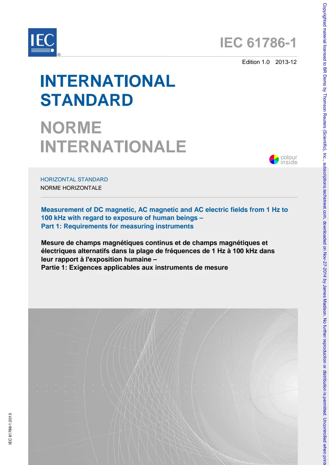 Первая страница стандарта IEC 61786-1:2013