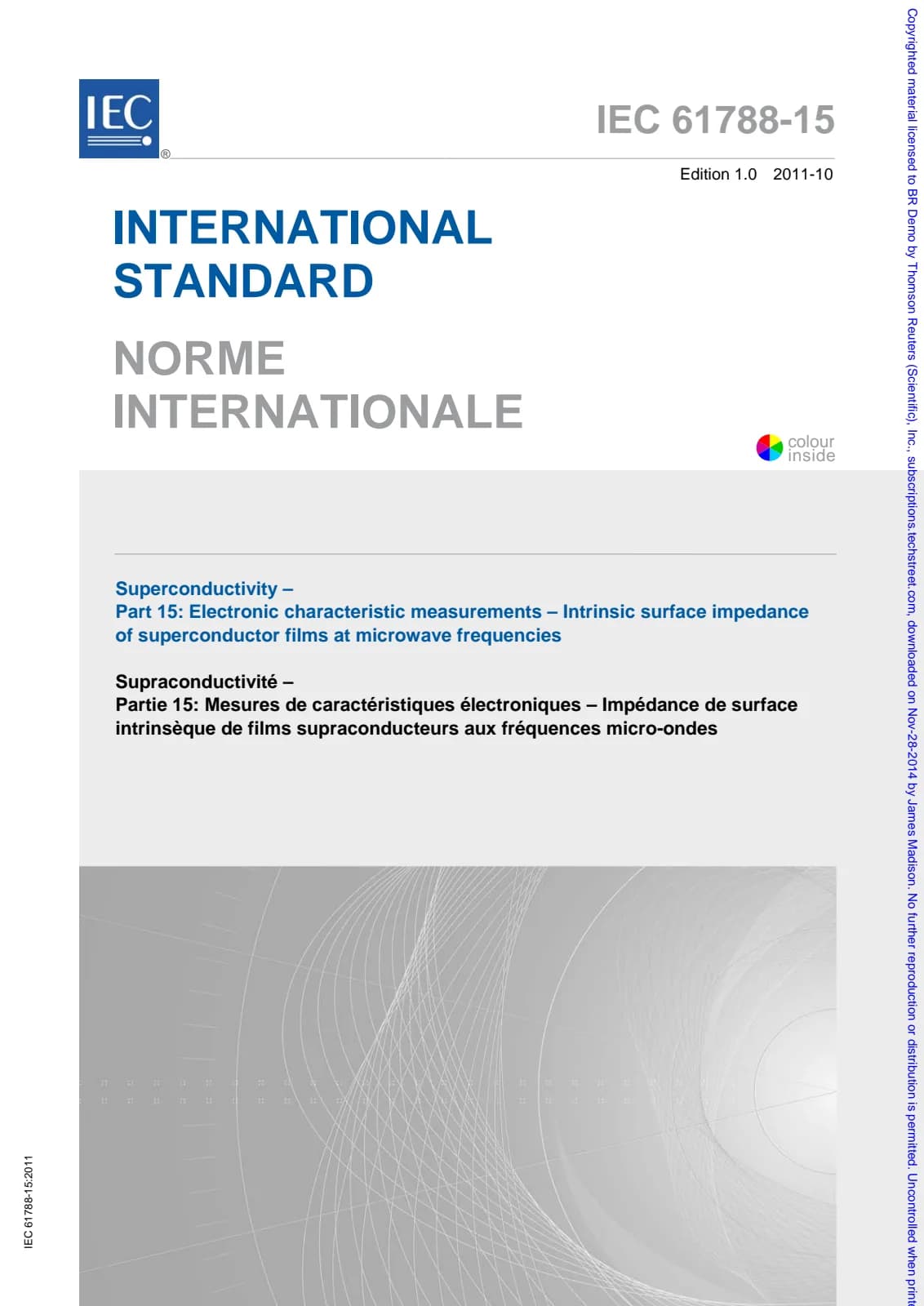 Первая страница стандарта IEC 61788-15:2011