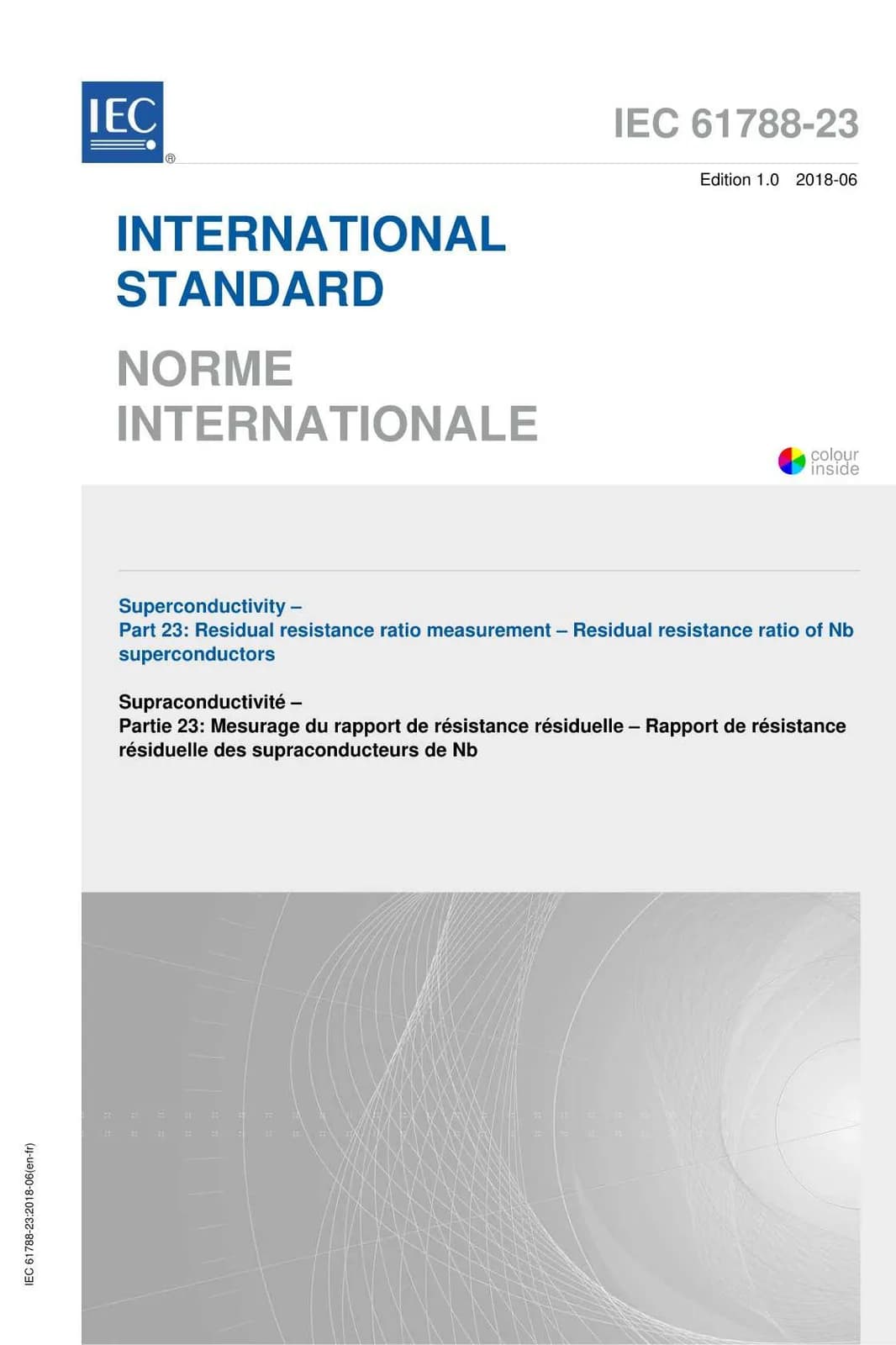Первая страница стандарта IEC 61788-23:2018