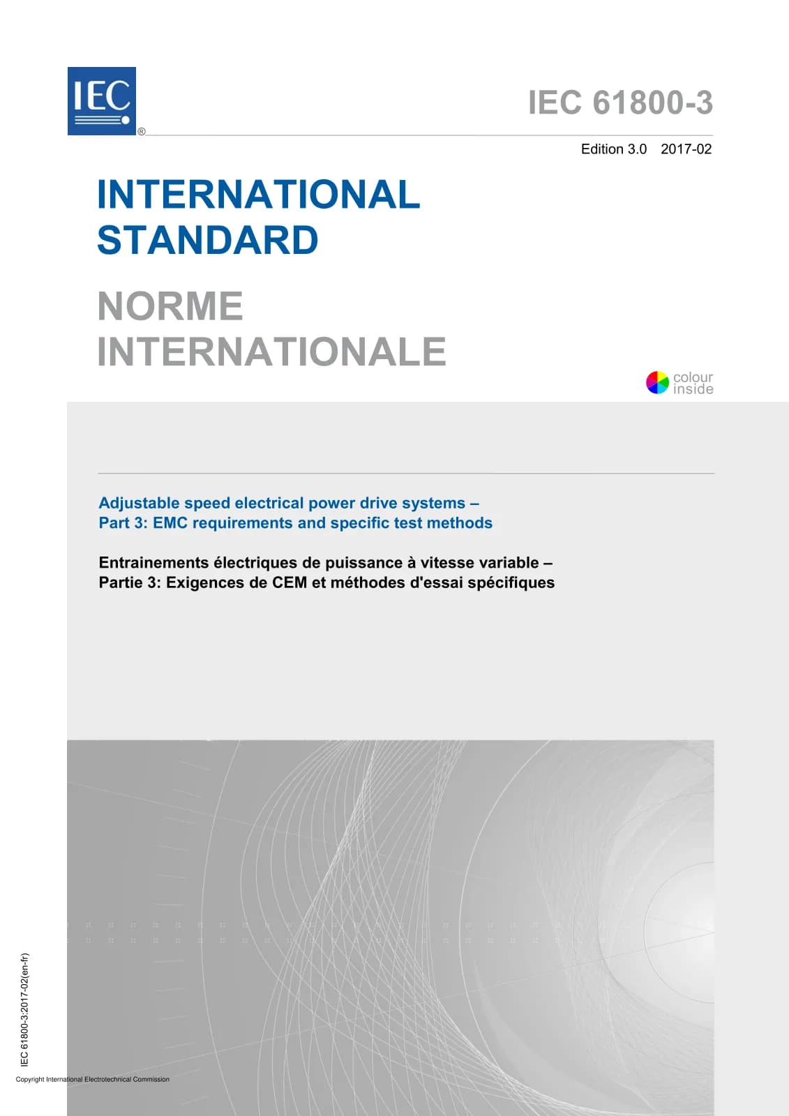 Первая страница стандарта IEC 61800-3:2017