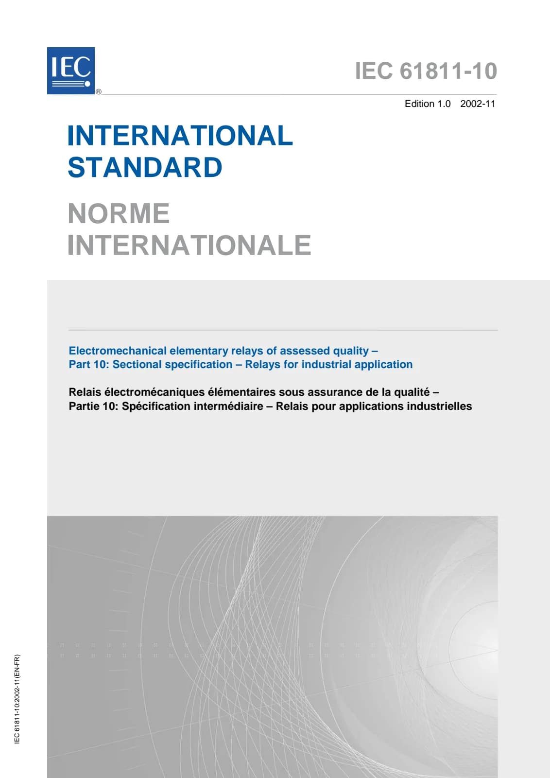 Первая страница стандарта IEC 61811-10:2002