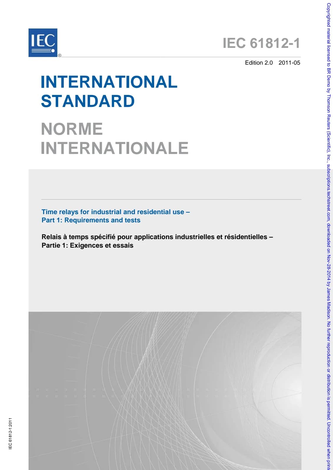 Первая страница стандарта IEC 61812-1:2011