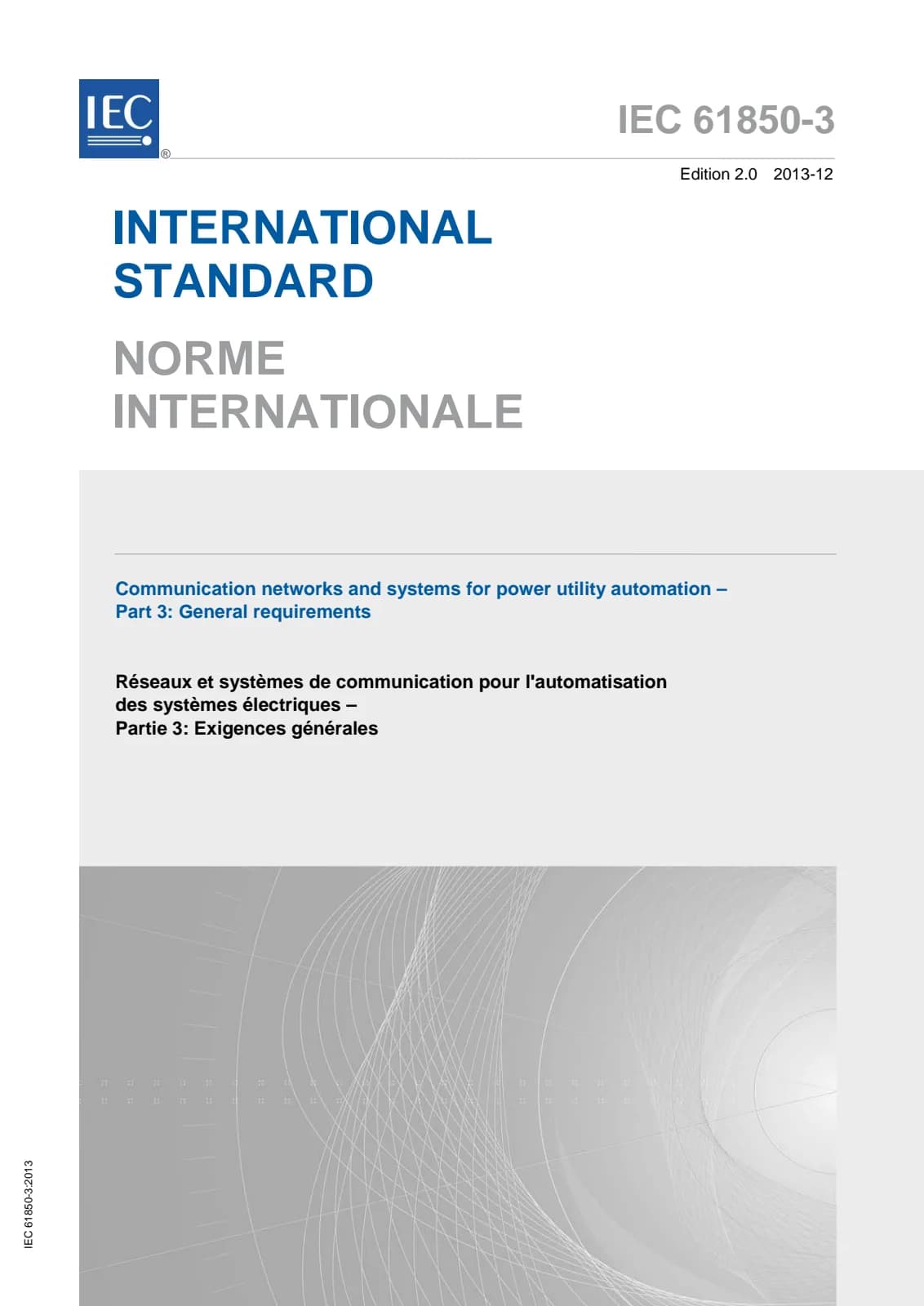 Первая страница стандарта IEC 61850-3:2013