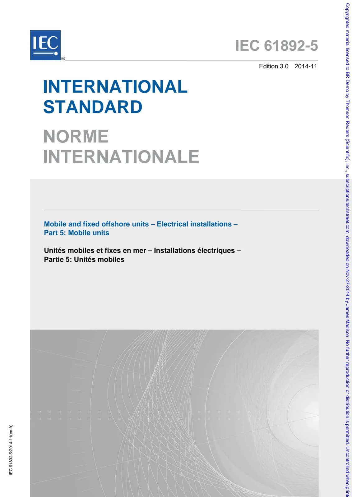 Первая страница стандарта IEC 61892-5:2014