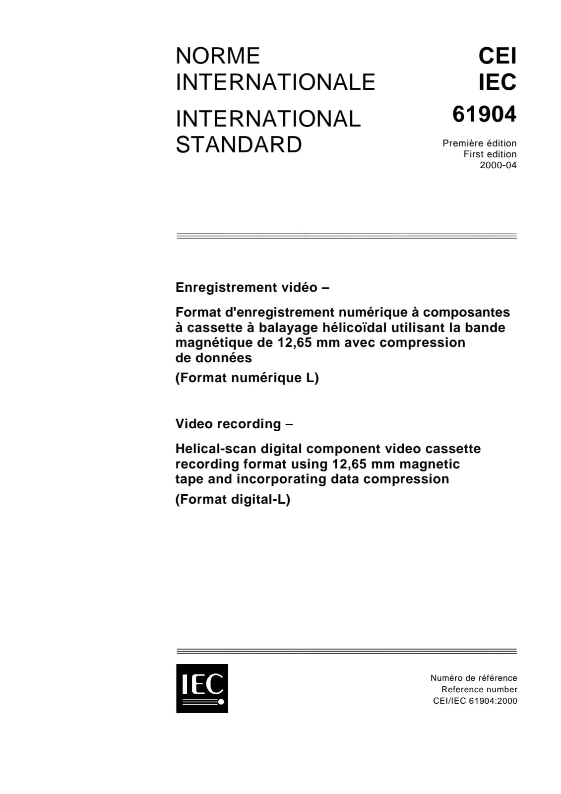 Первая страница стандарта IEC 61904:2000