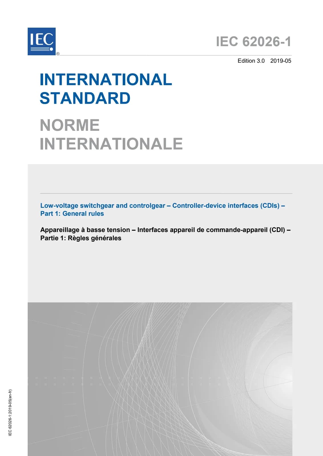 Первая страница стандарта IEC 62026-1:2019