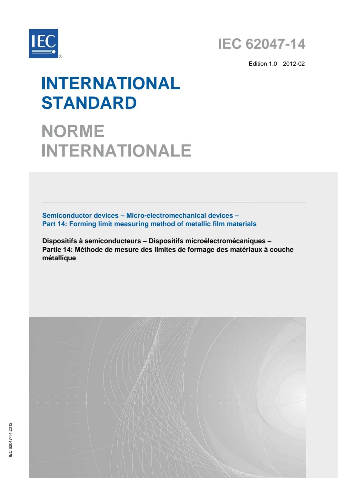 Первая страница стандарта IEC 62047-14:2012