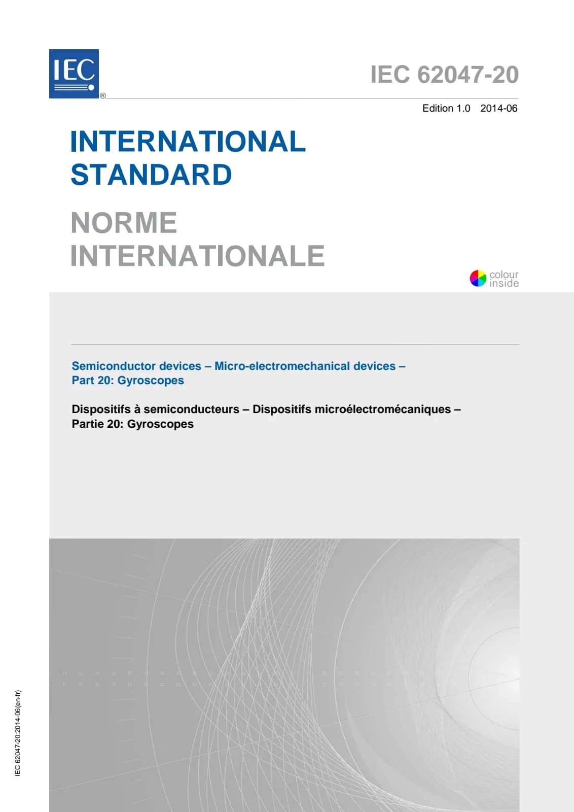 Первая страница стандарта IEC 62047-20:2014