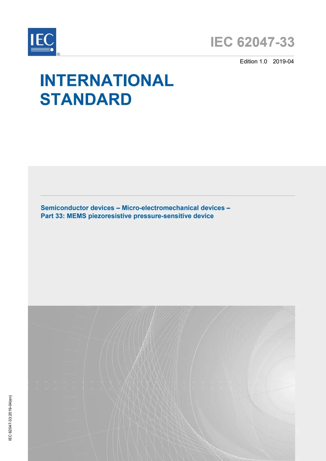 Первая страница стандарта IEC 62047-33:2019