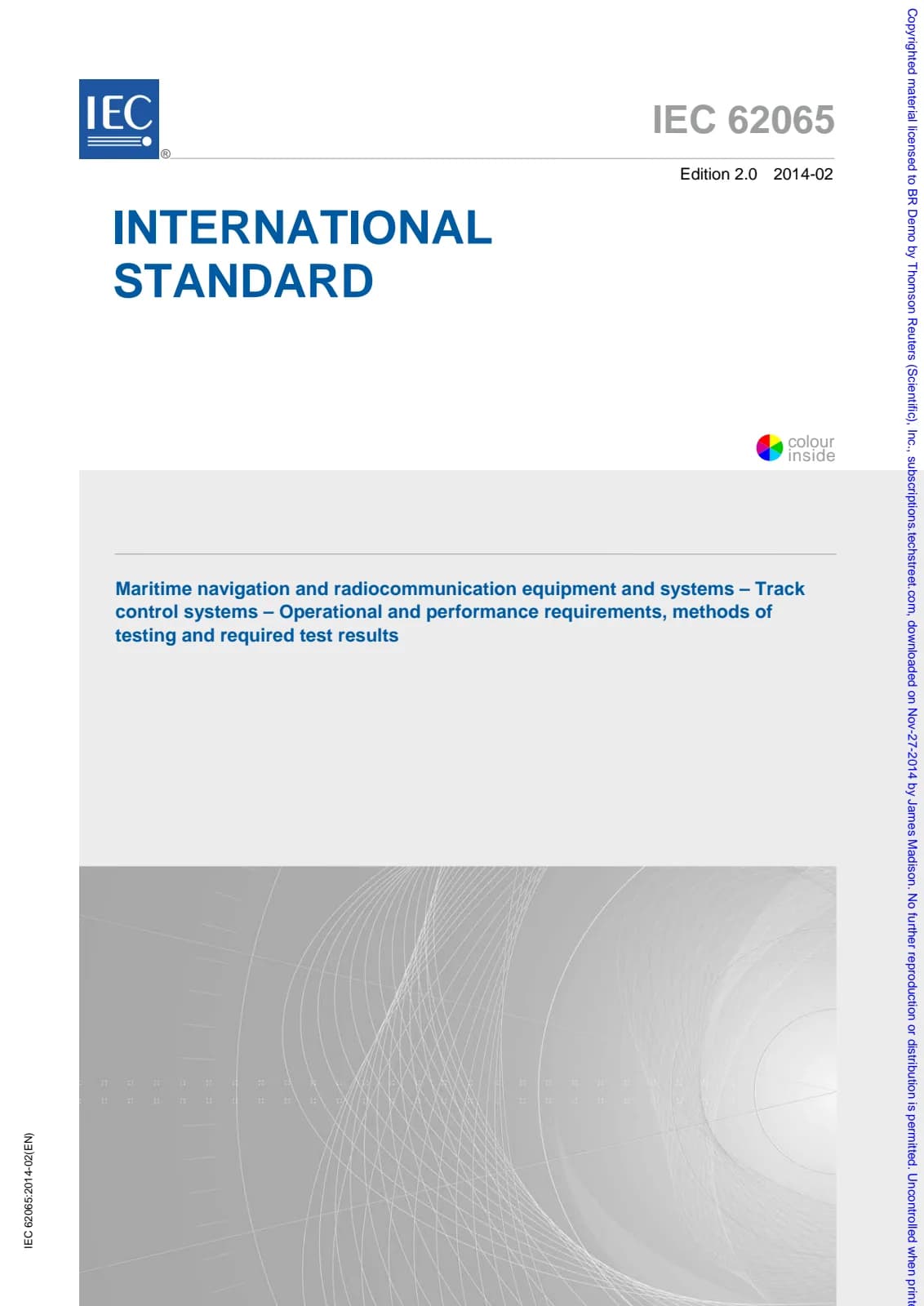 Первая страница стандарта IEC 62065:2014