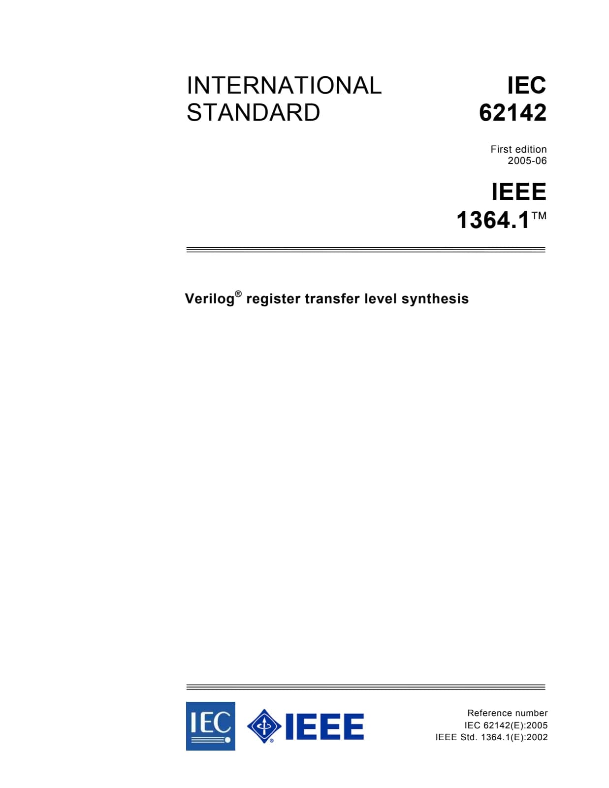 Первая страница стандарта IEC 62142:2005