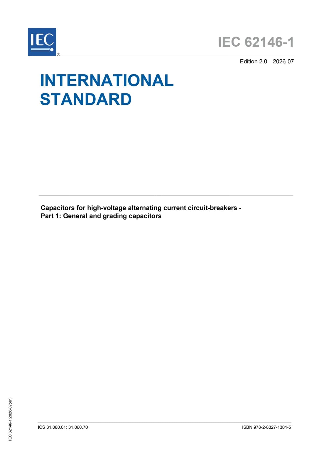 Первая страница стандарта IEC 62146-1:2026
