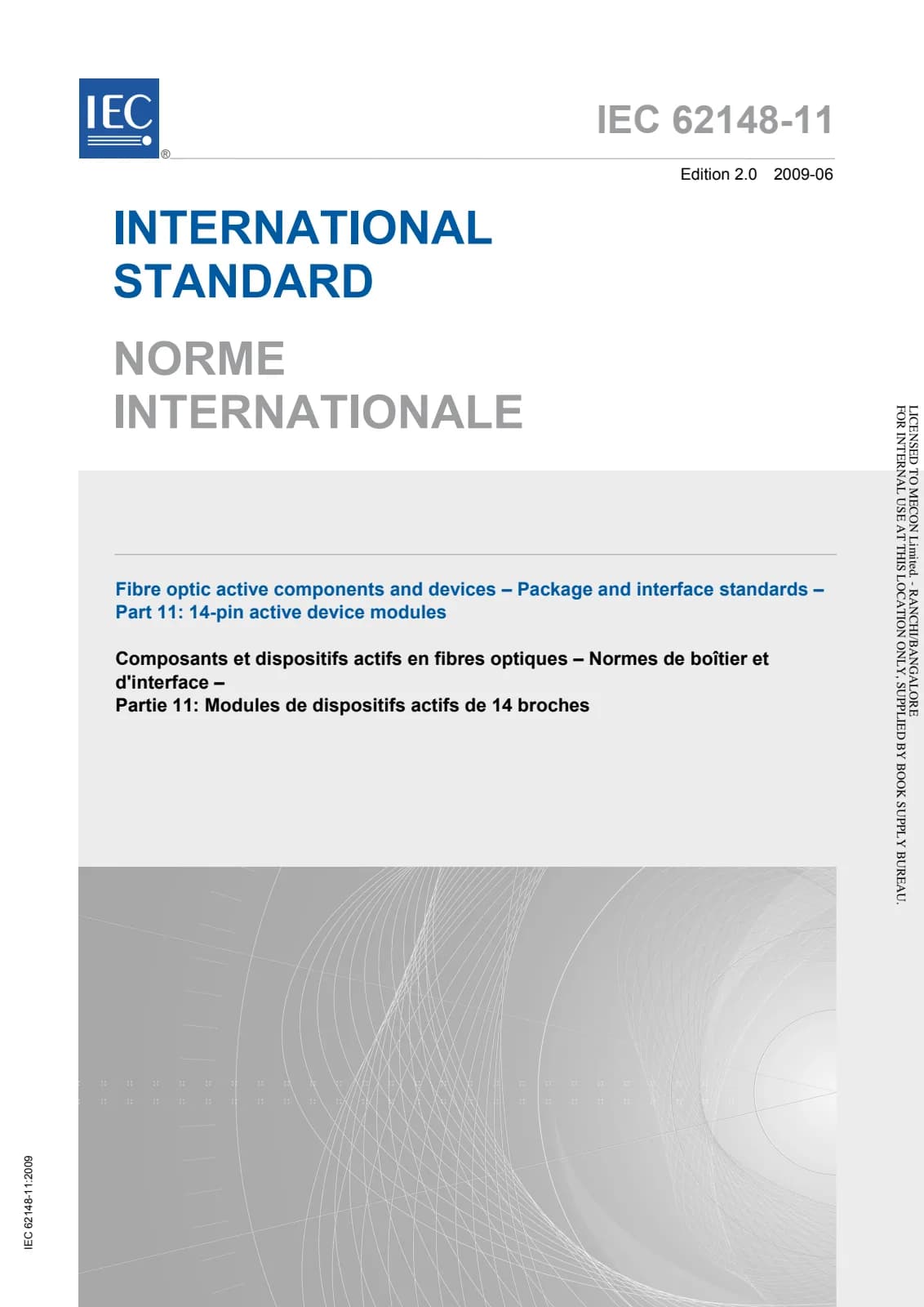 Первая страница стандарта IEC 62148-11:2009