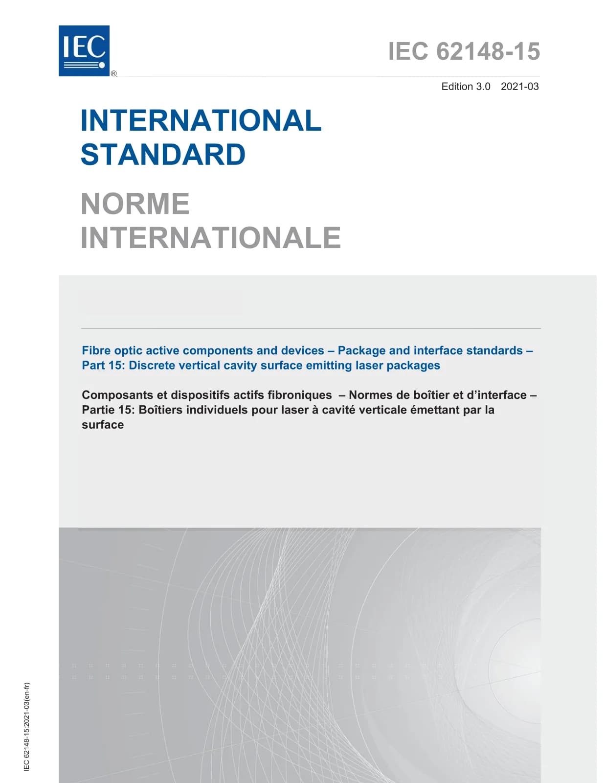 Первая страница стандарта IEC 62148-15:2021