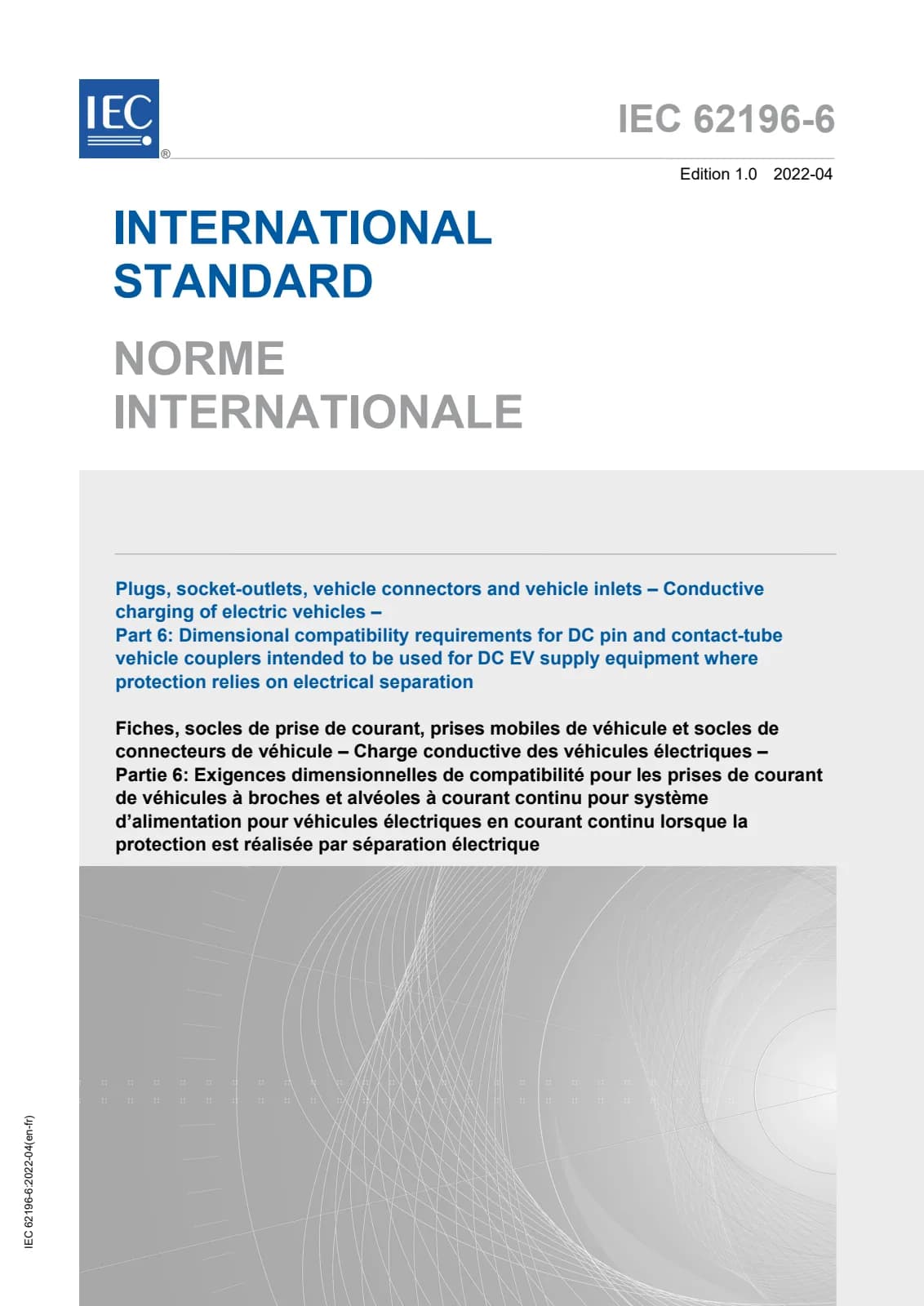 Первая страница стандарта IEC 62196-6:2022