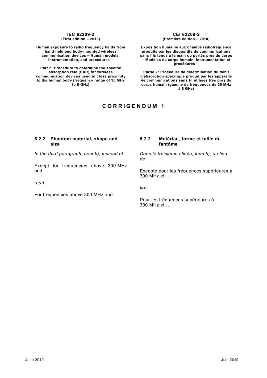 Первая страница стандарта IEC 62209-2:2010