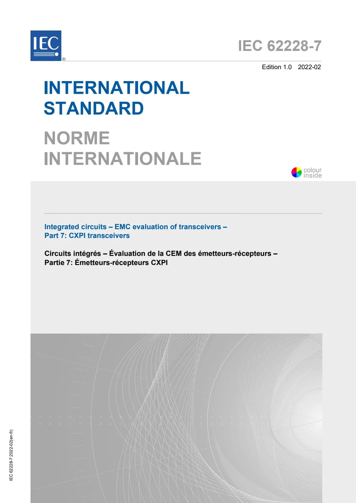 Первая страница стандарта IEC 62228-7:2022