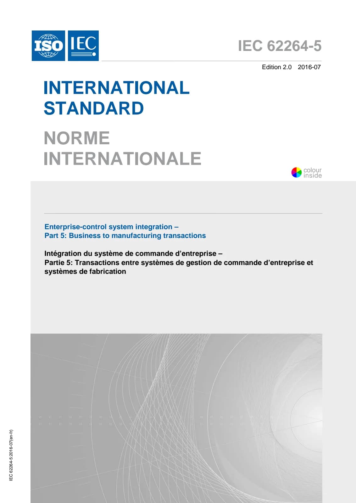 Первая страница стандарта IEC 62264-5:2016