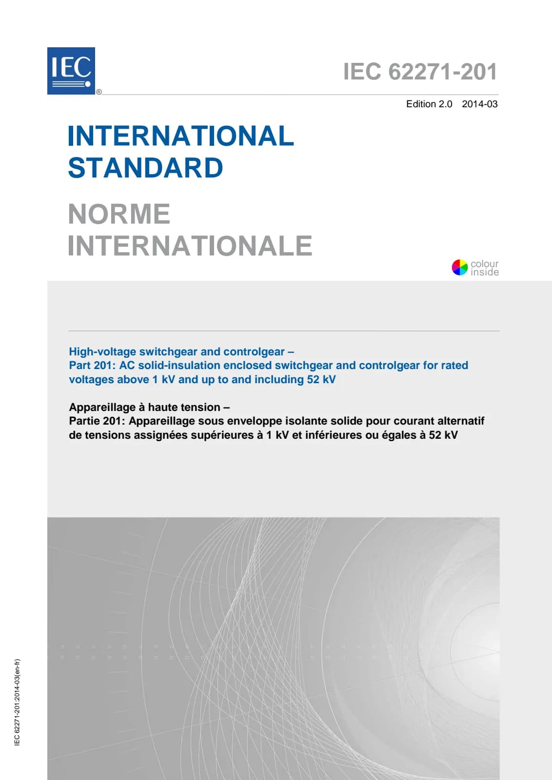 Первая страница стандарта IEC 62271-201:2014