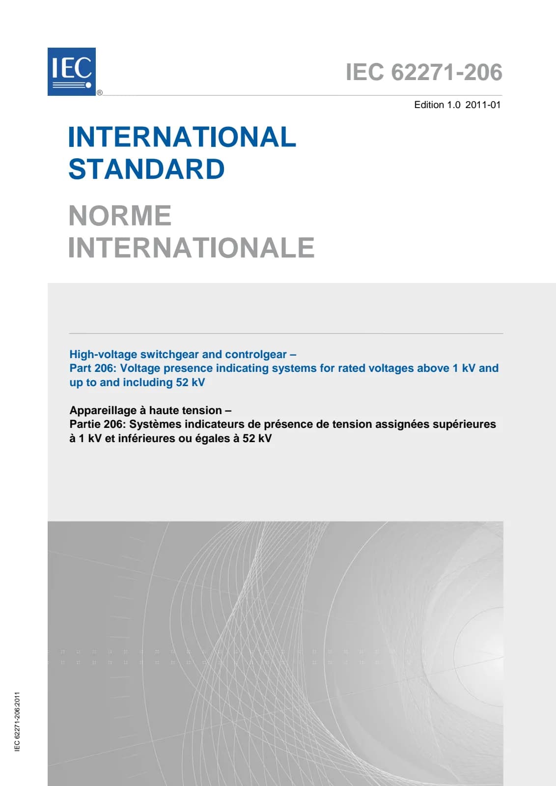 Первая страница стандарта IEC 62271-206:2011