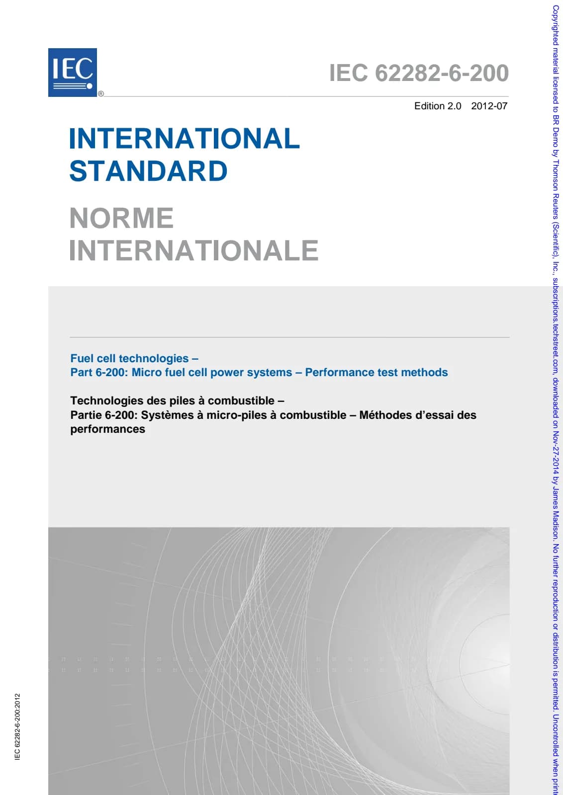 Первая страница стандарта IEC 62282-6-200:2012