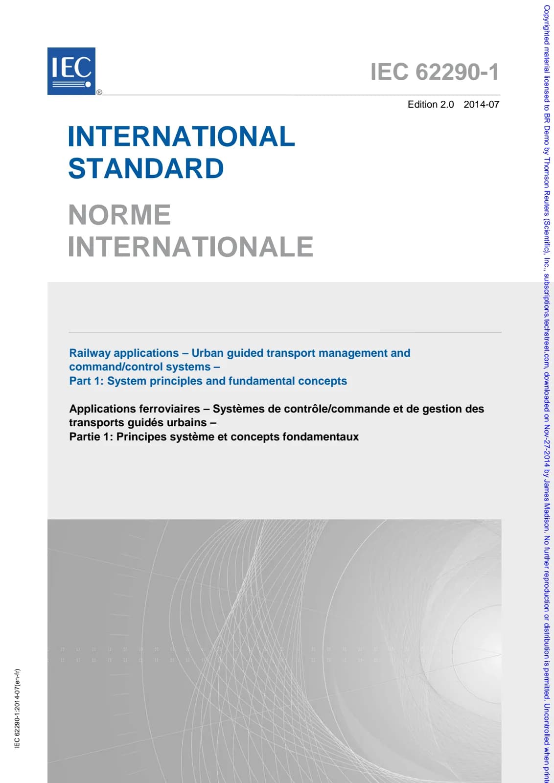 Первая страница стандарта IEC 62290-1:2014