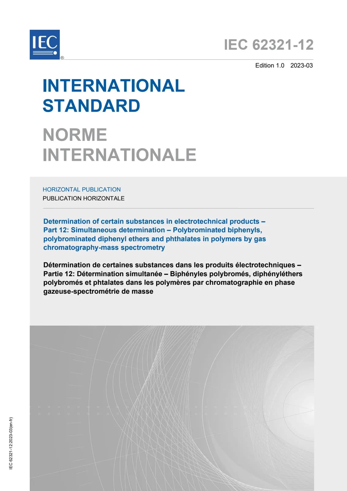 Первая страница стандарта IEC 62321-12:2023