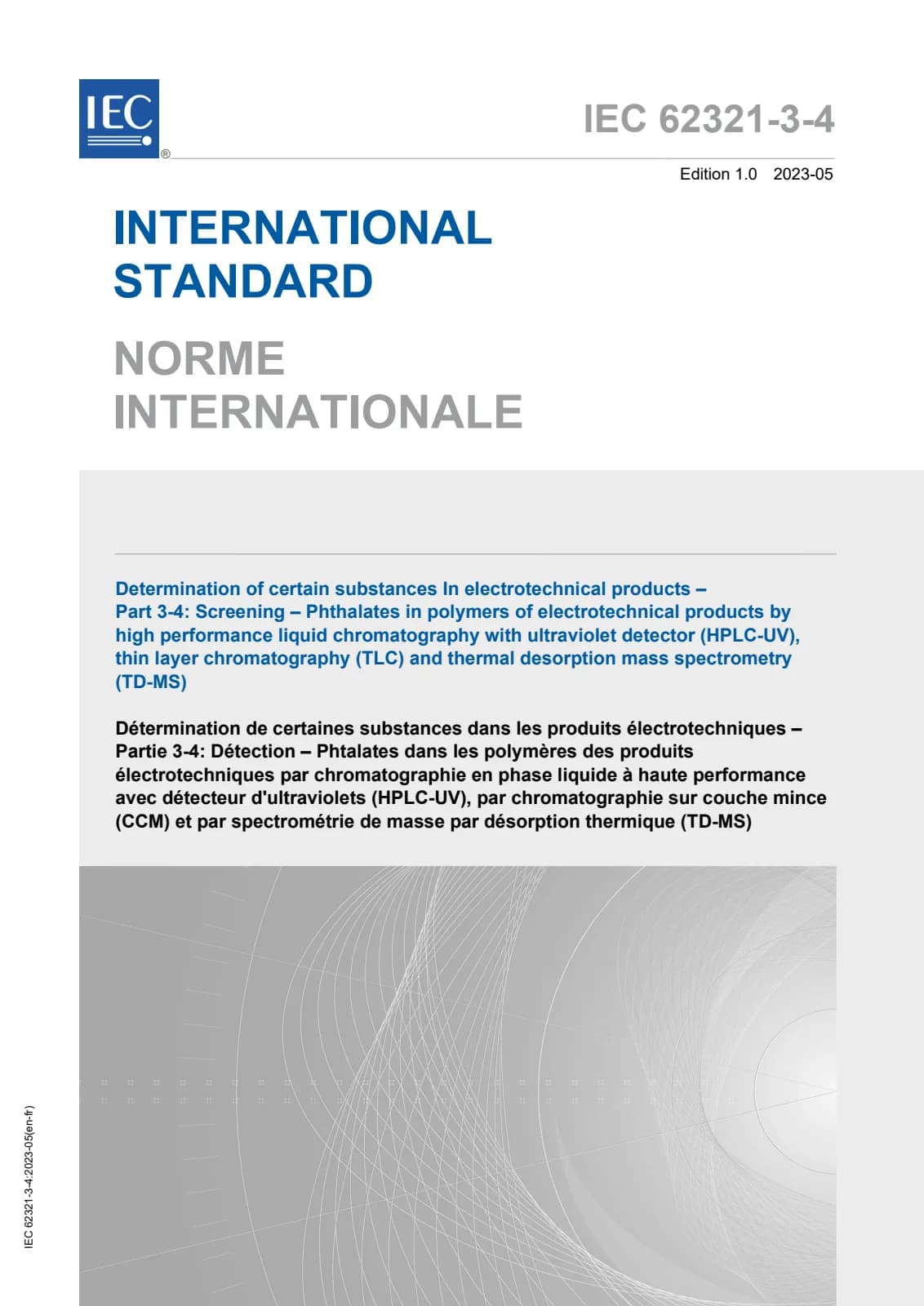 Первая страница стандарта IEC 62321-3-4:2023